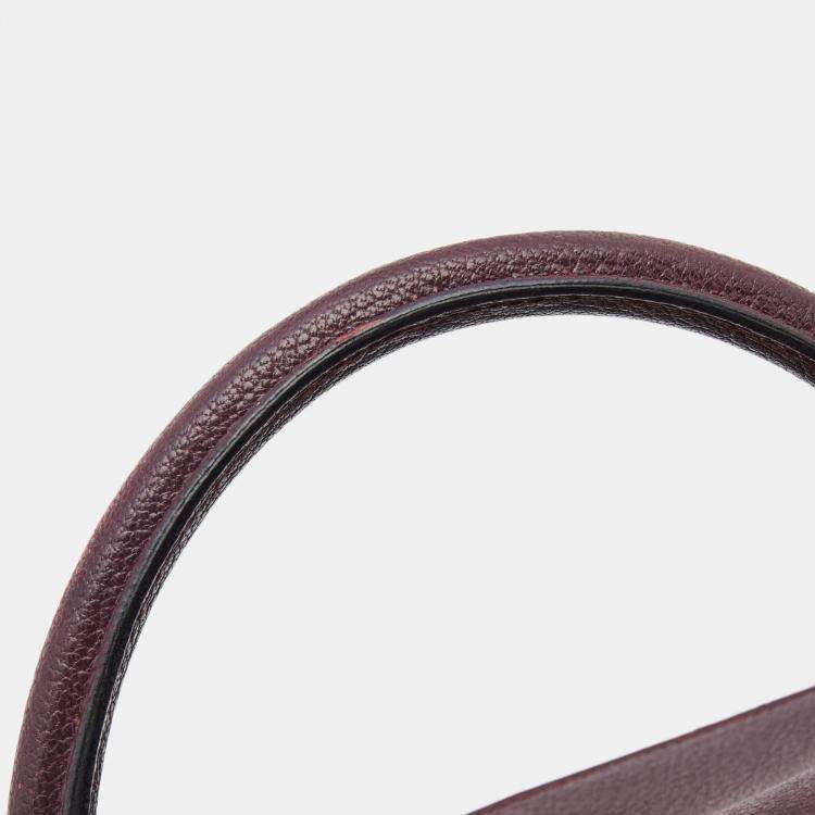 Pre Owned Hermes Violet Chevre de Coromandel Leather Palladium Plated Kelly 32 Bag