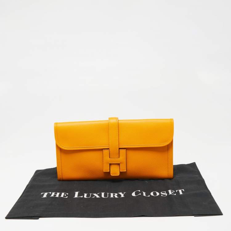 Pre Owned Hermès Jaune d'Or Epsom Leather Elan Jige 29 Clutch