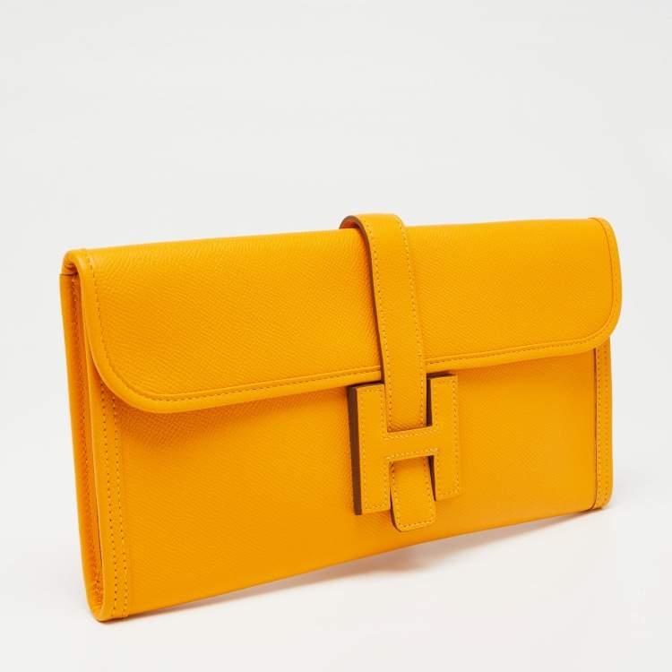 Pre Owned Hermès Jaune d'Or Epsom Leather Elan Jige 29 Clutch