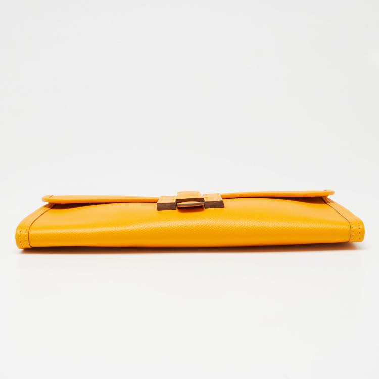 Pre Owned Hermès Jaune d'Or Epsom Leather Elan Jige 29 Clutch