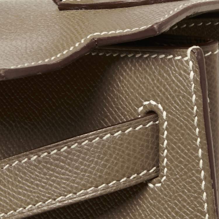 Pre Owned Hermes Etoupe Epsom Leather Palladium Finish Kelly Sellier 28 Bag