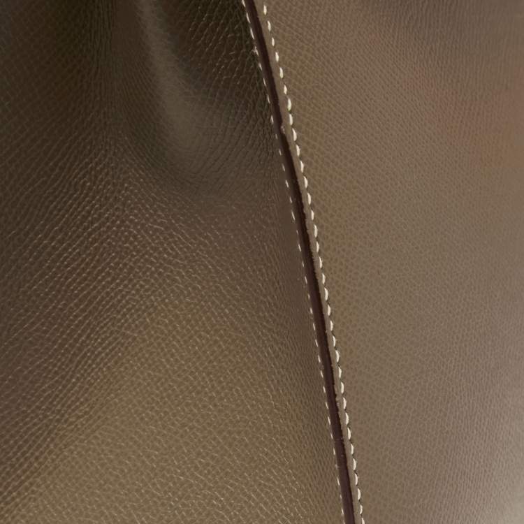 Pre Owned Hermes Etoupe Epsom Leather Palladium Finish Kelly Sellier 28 Bag