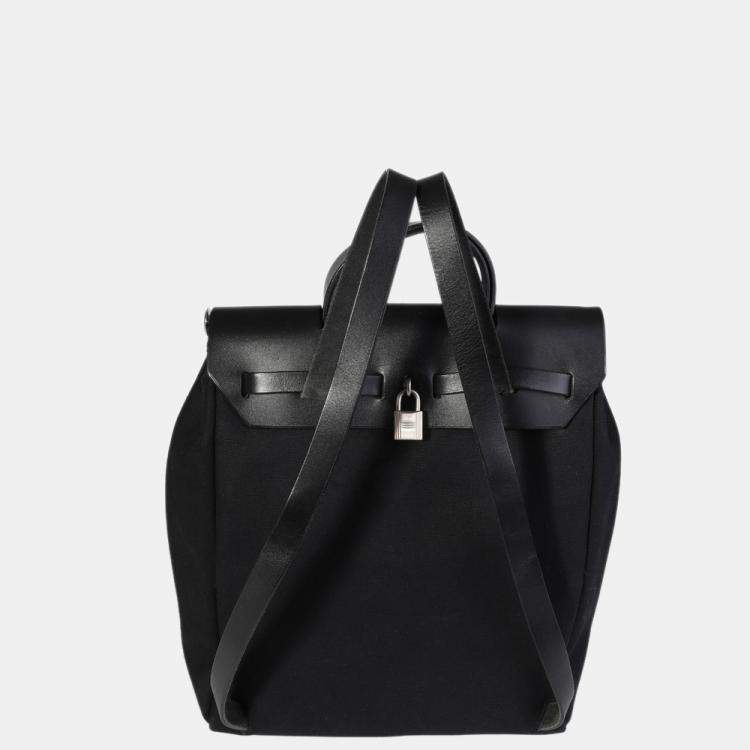 Pre Owned Hermes Black Toile & Vache Hunter Herbag Backpack BPHW