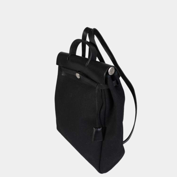 Pre Owned Hermes Black Toile & Vache Hunter Herbag Backpack BPHW