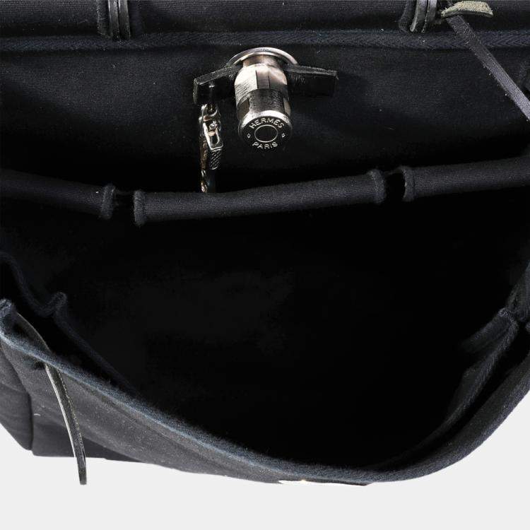 Pre Owned Hermes Black Toile & Vache Hunter Herbag Backpack BPHW