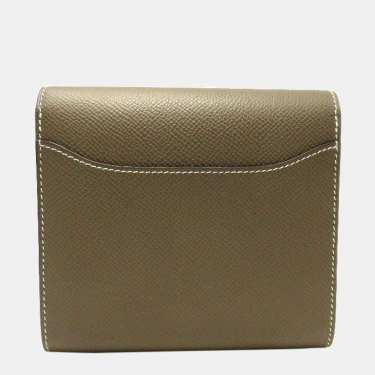 Pre Owned Hermes Constant Bi-Fold Wallet Vaux Epson Brown