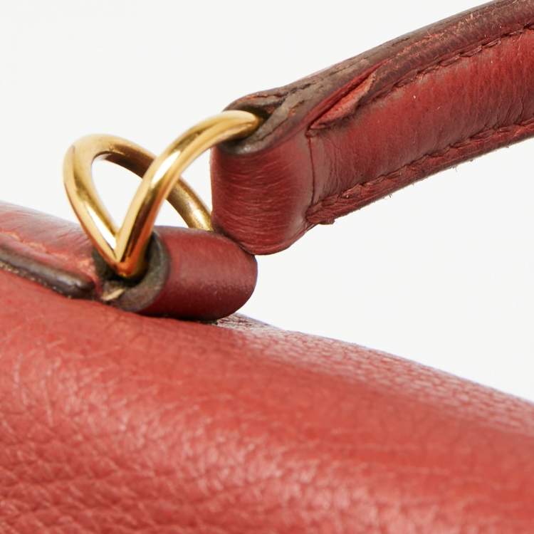 Pre Owned Hermes Sienne Togo Leather Gold Finish Retourne Kelly 32 Bag