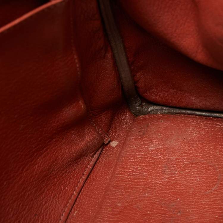 Pre Owned Hermes Sienne Togo Leather Gold Finish Retourne Kelly 32 Bag
