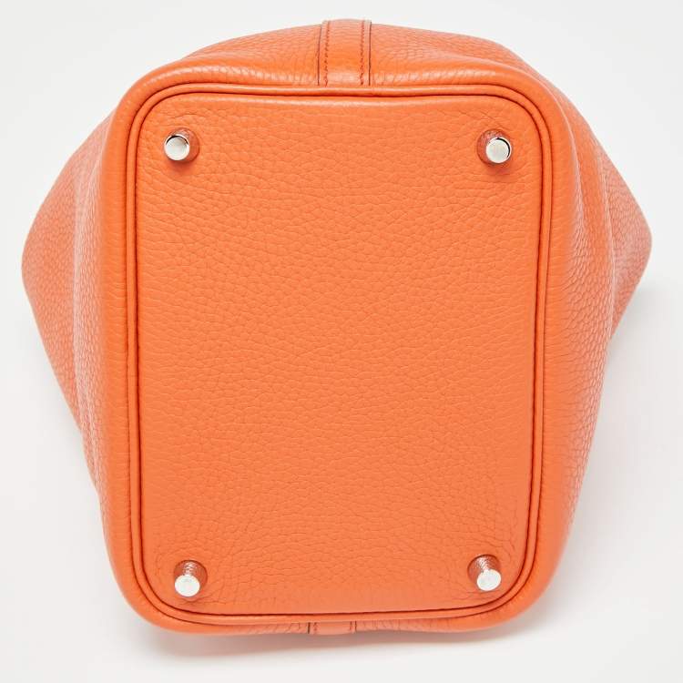 Pre Owned Hermes Cuivre Clemence Leather Picotin Lock 18 Bag