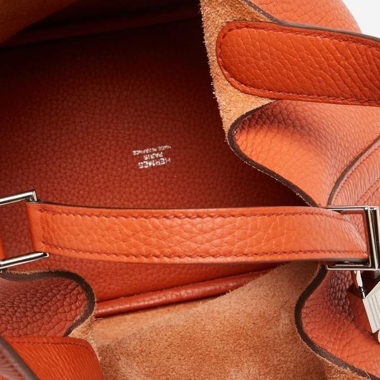 Pre Owned Hermes Cuivre Clemence Leather Picotin Lock 18 Bag