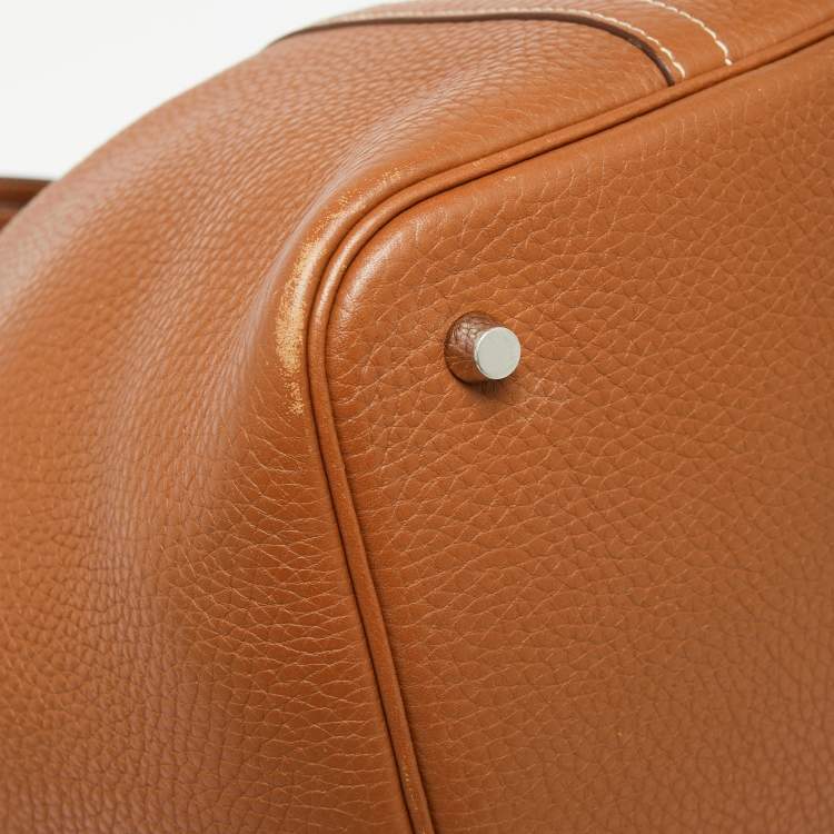 Pre Owned Hermes Gold Clemence Leather Picotin Lock 22 Bag