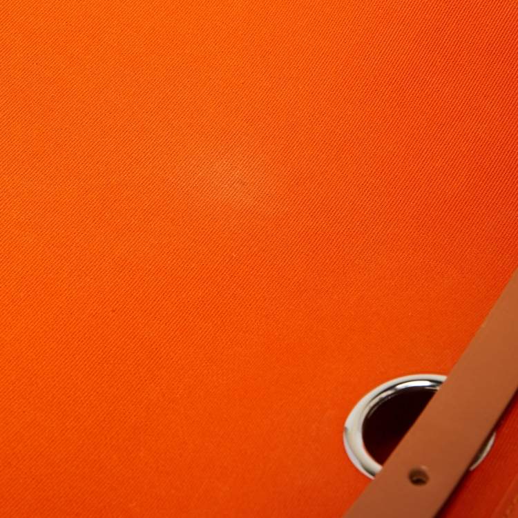Pre Owned Hermés Orange/Natural Canvas and Leather Herbag Zip 39 Bag