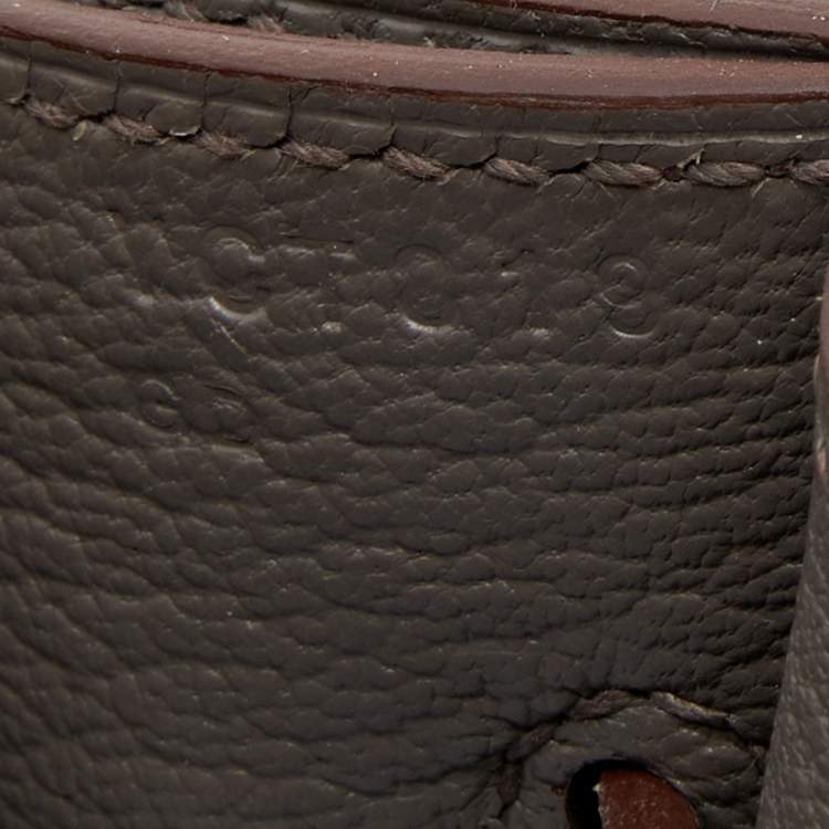 Pre Owned Hermes Etain Evercolor Leather Kelly Depeches 25 Pouch