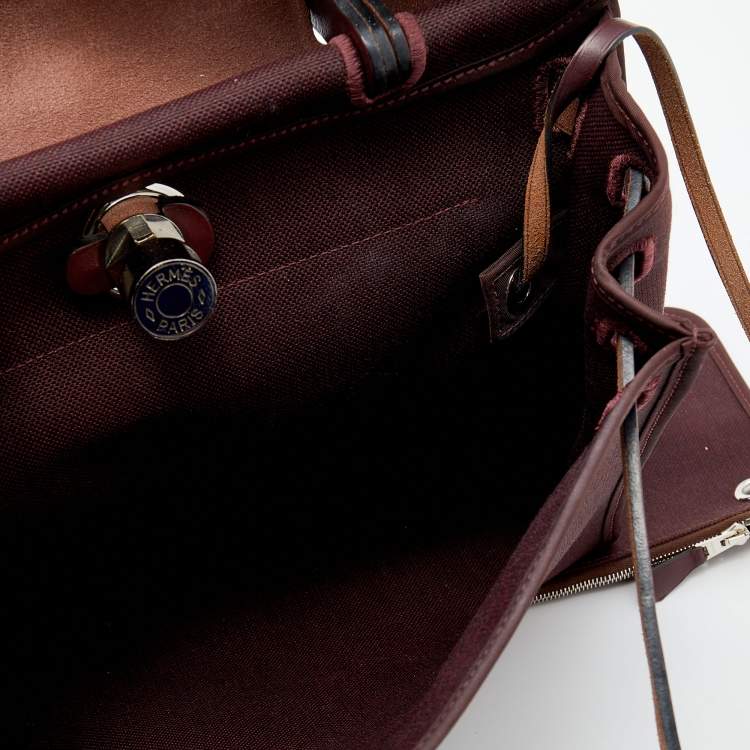 Pre Owned Hermes Rogue H Toil and Leather Herbag Zip 31 Bag