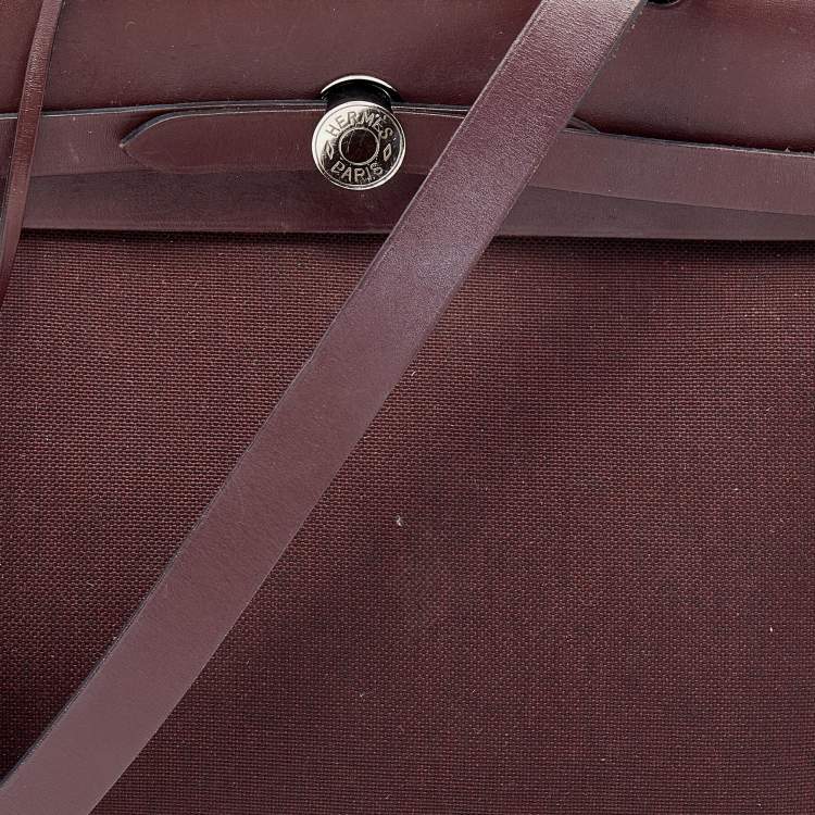 Pre Owned Hermes Rogue H Toil and Leather Herbag Zip 31 Bag