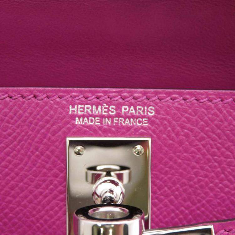 Pre Owned Hermes Purple Epsom Leather Palladium Hardware Mini Kelly Sellier 20 Bag 