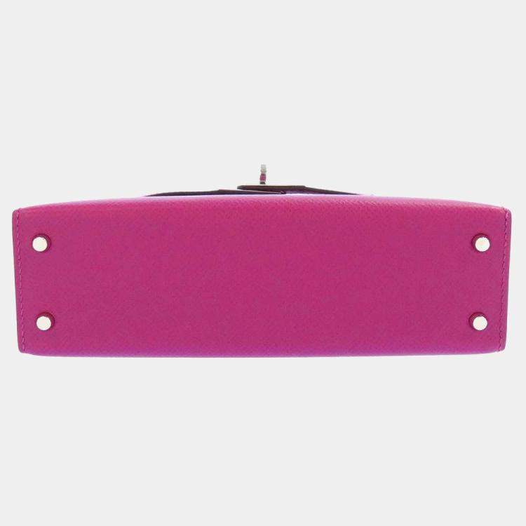 Pre Owned Hermes Purple Epsom Leather Palladium Hardware Mini Kelly Sellier 20 Bag 