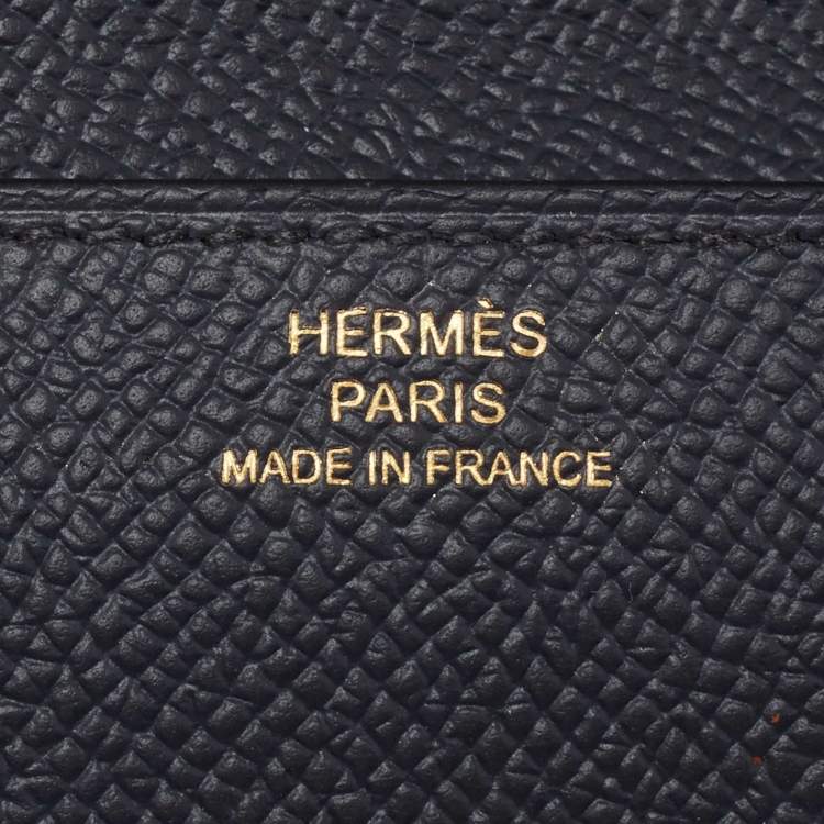 Pre Owned Hermes Bleu Indigo Epsom Leather Mini Clic Card Holder