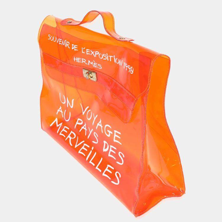 Pre Owned Hermes Orange Vinyl Souvenir De L'Exposition Kelly Bag