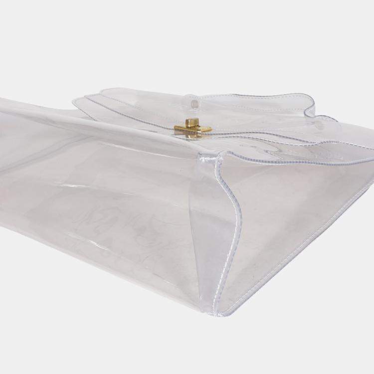Pre Owned Hermes Clear Vinyl Souvenir De L'Exposition Kelly Bag