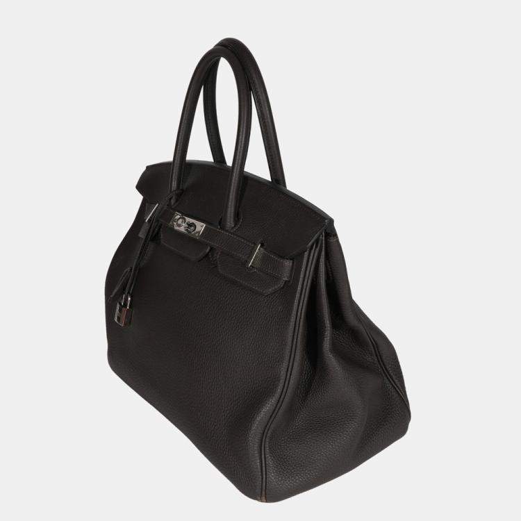 Pre Owned Hermès Macassar Togo Birkin 35 PHW