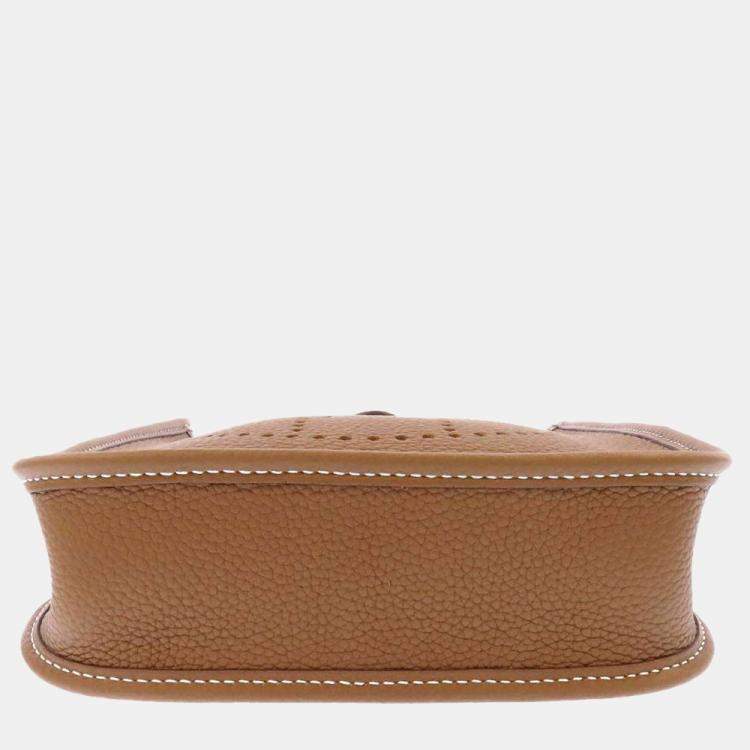 Pre Owned Hermes Gold Taurillon Maurice Leather Evelyn TPM Bag