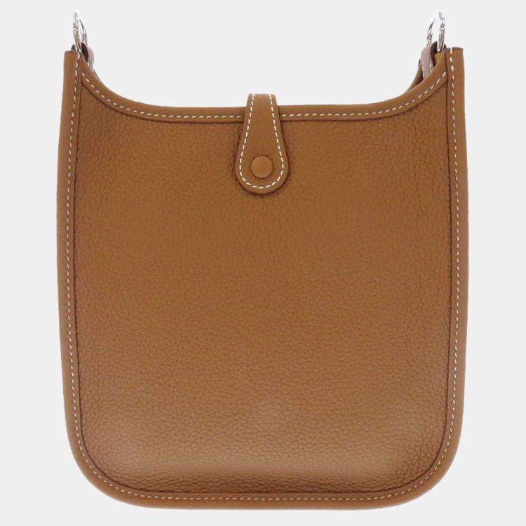 Pre Owned Hermes Gold Taurillon Maurice Leather Evelyn TPM Bag