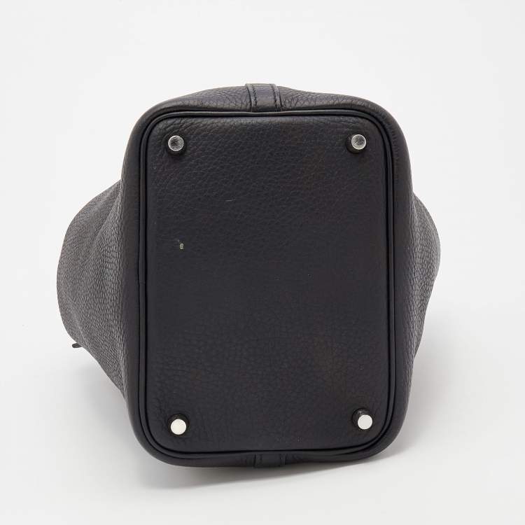 Pre Owned Hermes Black Clemence Leather Picotin Lock 18 Bag