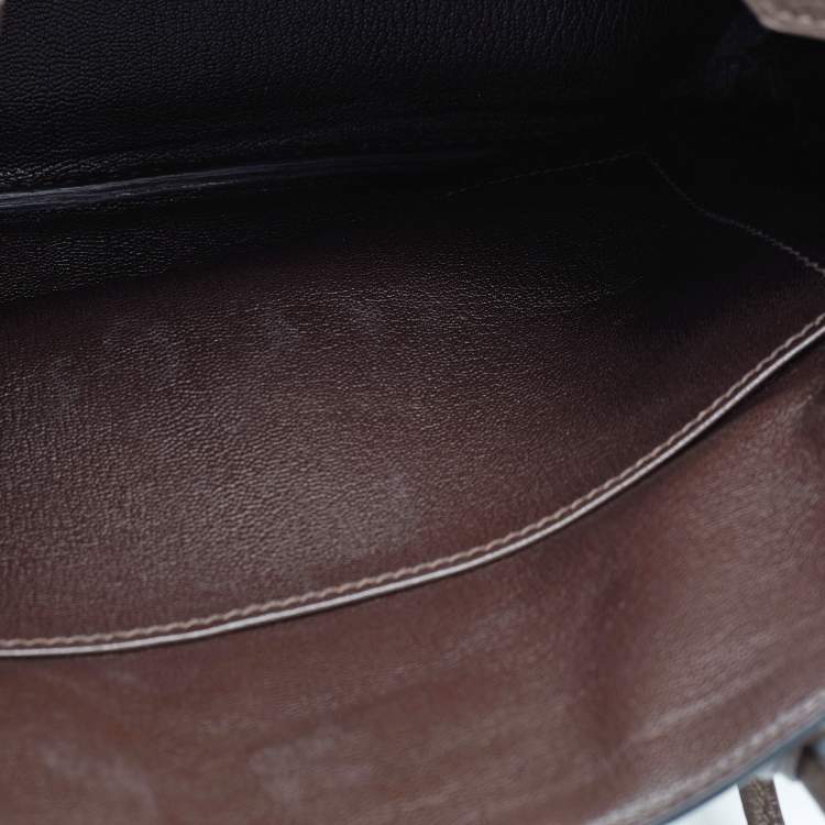 Pre Owned Hermes Chocolat Taurillon Clemence Leather Palladium Finish Birkin 30 Bag