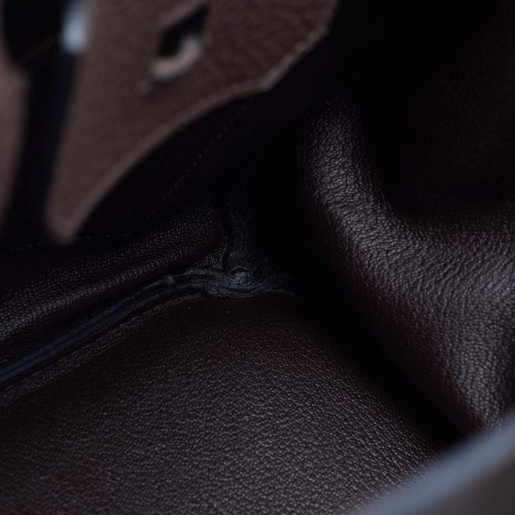 Pre Owned Hermes Chocolat Taurillon Clemence Leather Palladium Finish Birkin 30 Bag