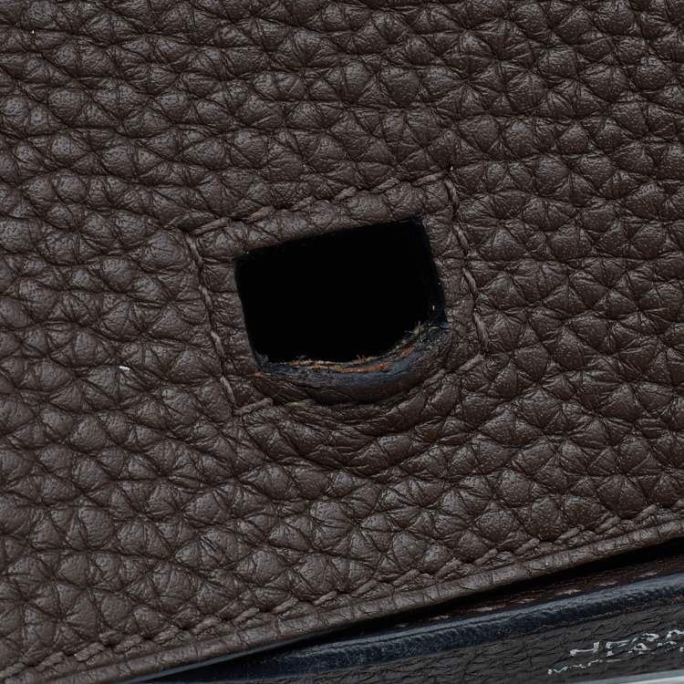 Pre Owned Hermes Chocolat Taurillon Clemence Leather Palladium Finish Birkin 30 Bag