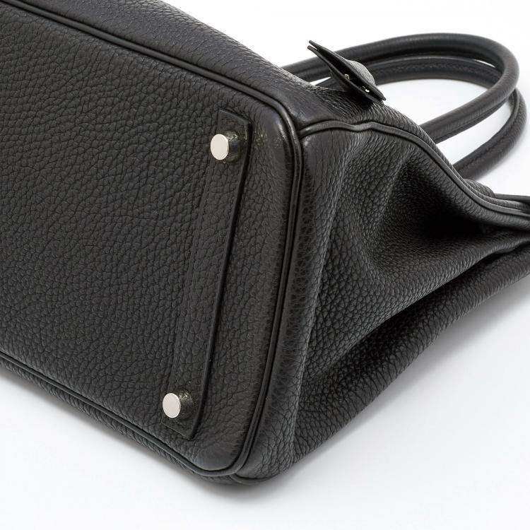 Pre Owned Hermes Black Togo Leather Palladium Finished Birkin 30 Bag
