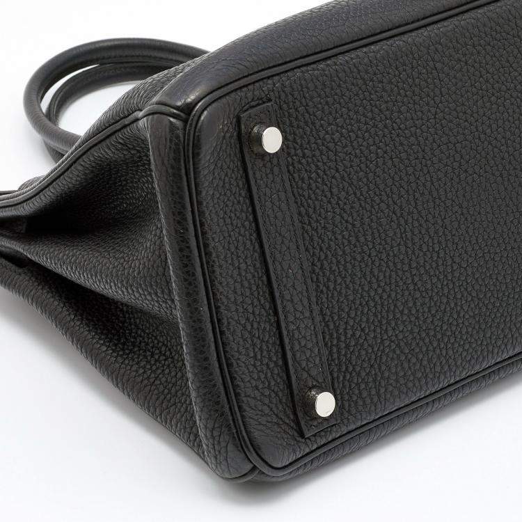 Pre Owned Hermes Black Togo Leather Palladium Finished Birkin 30 Bag