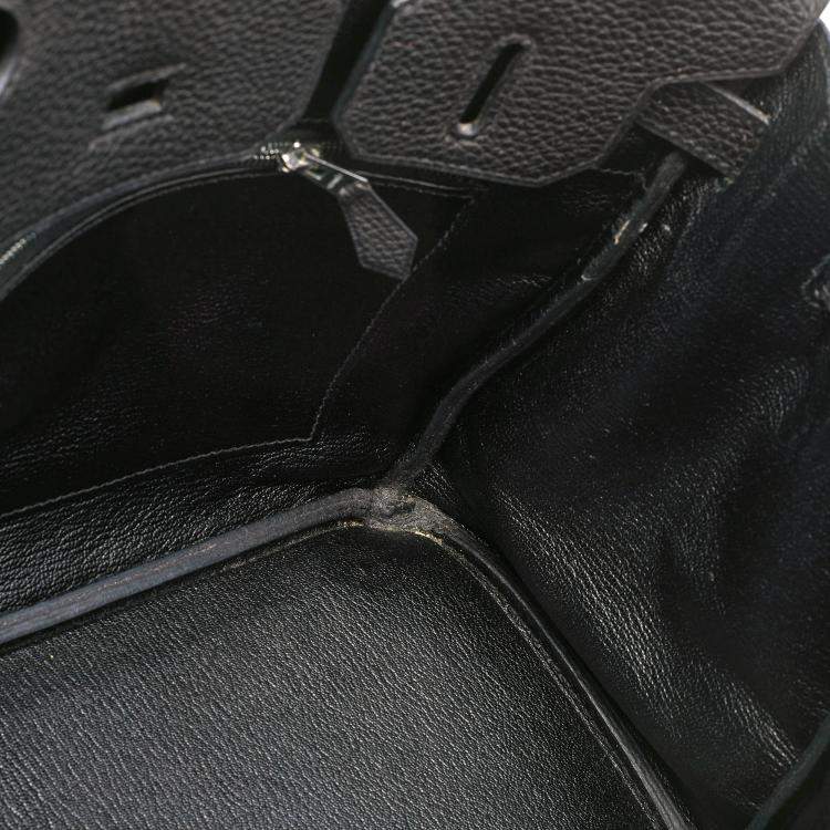 Pre Owned Hermes Black Togo Leather Palladium Finished Birkin 30 Bag