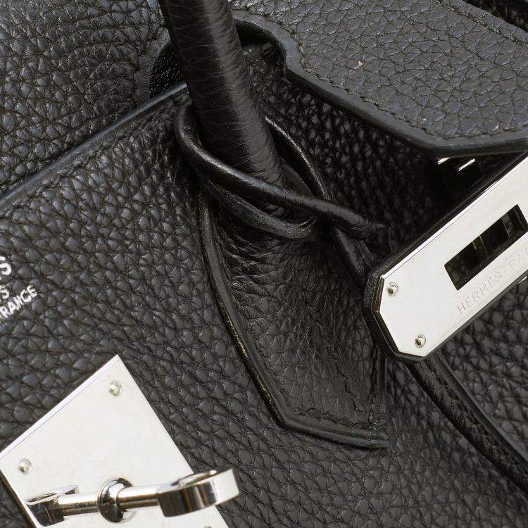 Pre Owned Hermes Black Togo Leather Palladium Finished Birkin 30 Bag