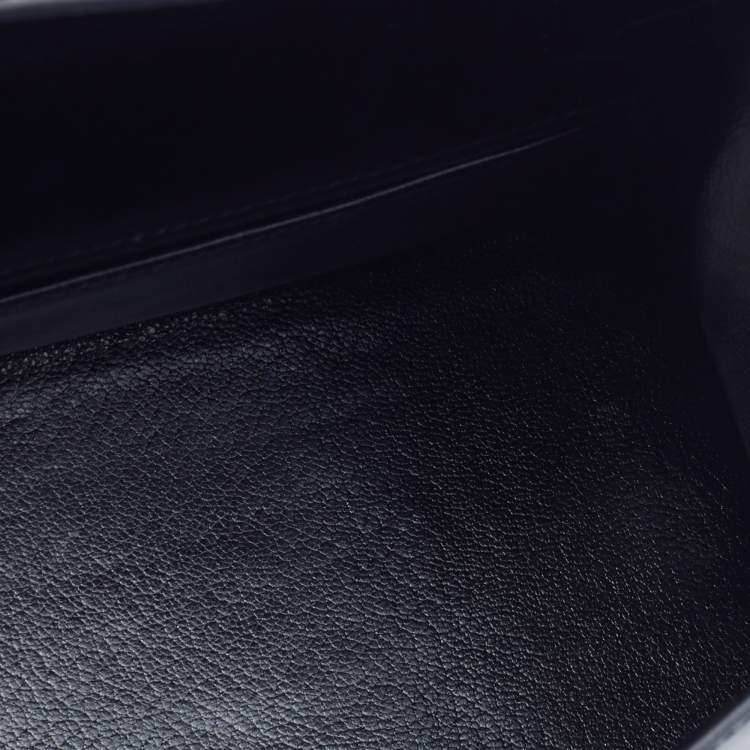 Pre Owned Hermes Black Box Calf Leather Mini Kelly Sellier Shoulder Bag