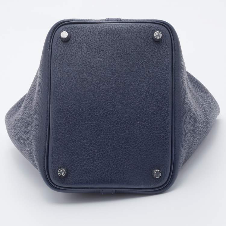 Pre Owned Hermes Bleu Nuit/Bleu Encre Togo Leather Picotin Lock 18 Bag