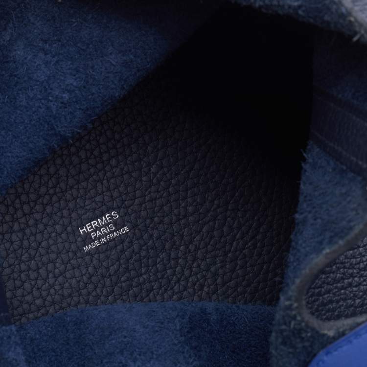 Pre Owned Hermes Bleu Nuit/Bleu Encre Togo Leather Picotin Lock 18 Bag