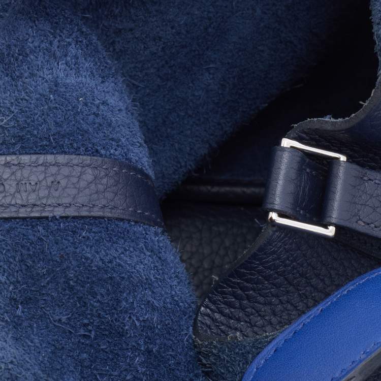 Pre Owned Hermes Bleu Nuit/Bleu Encre Togo Leather Picotin Lock 18 Bag