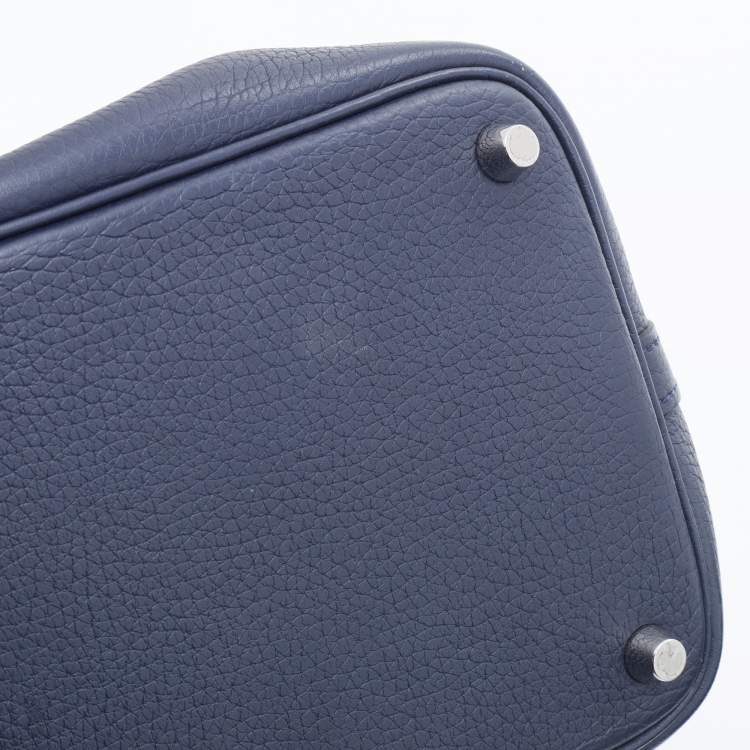 Pre Owned Hermes Bleu Nuit/Bleu Encre Togo Leather Picotin Lock 18 Bag