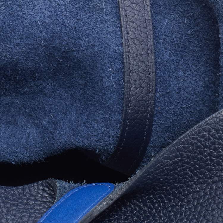 Pre Owned Hermes Bleu Nuit/Bleu Encre Togo Leather Picotin Lock 18 Bag