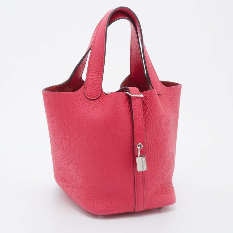 Pre Owned Hermès Rose Extreme Togo Leather Picotin Lock 18 Bag