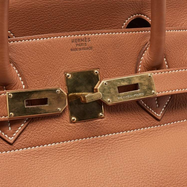 Pre Owned Hermes Etrusque Togo Leather Gold Finish Birkin HAC 45 Bag
