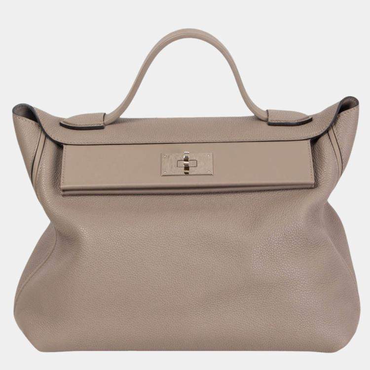 Hermes Grey Togo/Swift Leather 24/24 35 Tote Bag Hermes