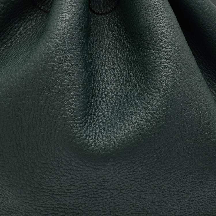 Pre Owned Hermes Vert Fonce Togo Leather Market Bag 