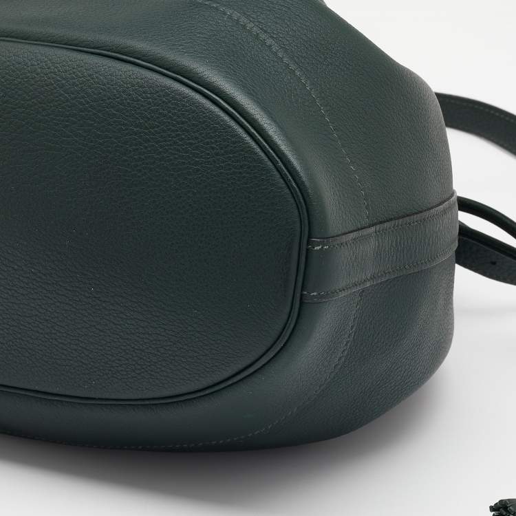 Pre Owned Hermes Vert Fonce Togo Leather Market Bag 