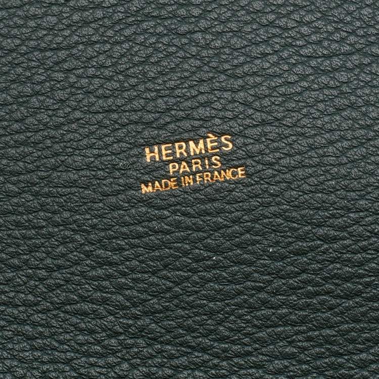 Pre Owned Hermes Vert Fonce Togo Leather Market Bag 