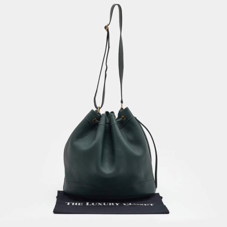 Pre Owned Hermes Vert Fonce Togo Leather Market Bag 