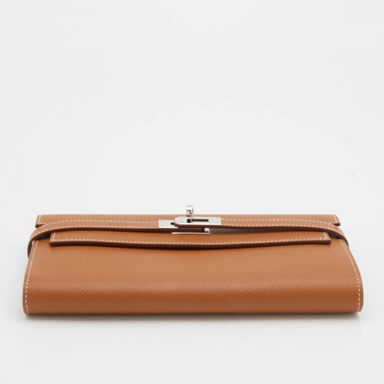 Pre Owned Hermes Gold Epsom Leather Kelly Classic Wallet