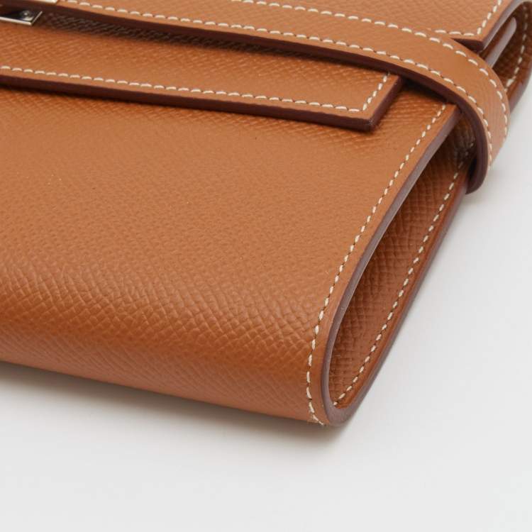 Pre Owned Hermes Gold Epsom Leather Kelly Classic Wallet